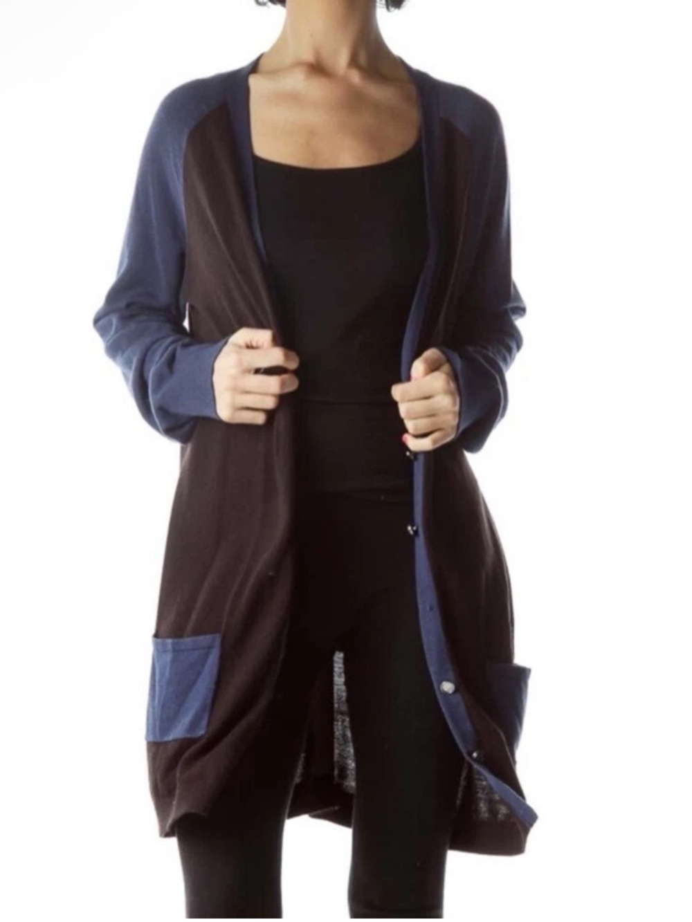 NWT Kirna Zabete for Target Long Sleeve Colorblock Cardigan Black Blue